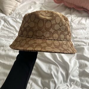 Coach Brown and Black Signature Bucket Hat